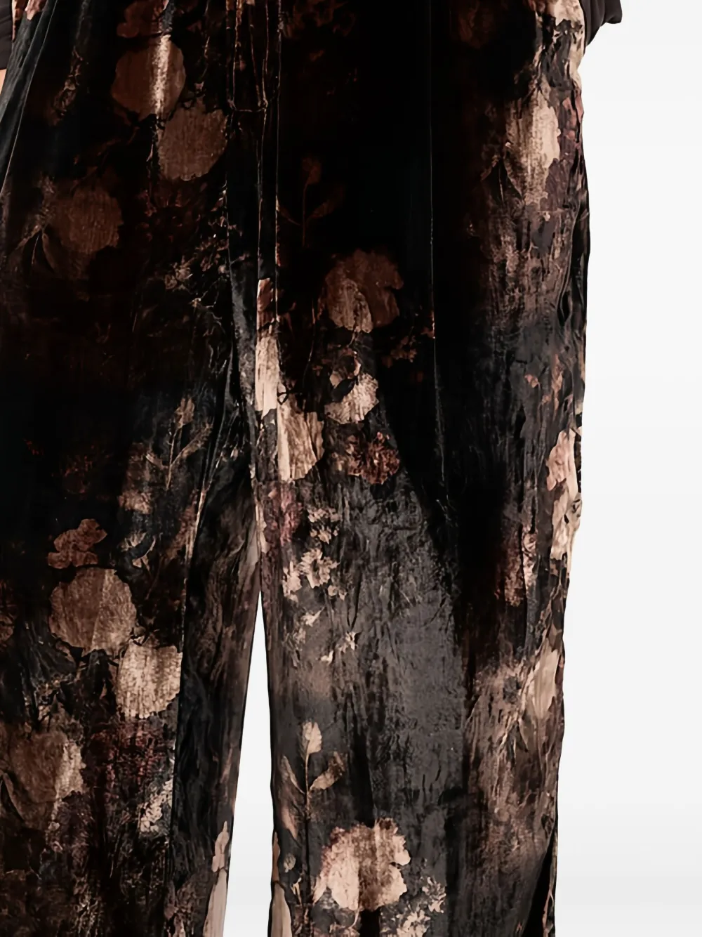 Aleksandr Manamïs Floral-pattern Velvet Trousers In Black
