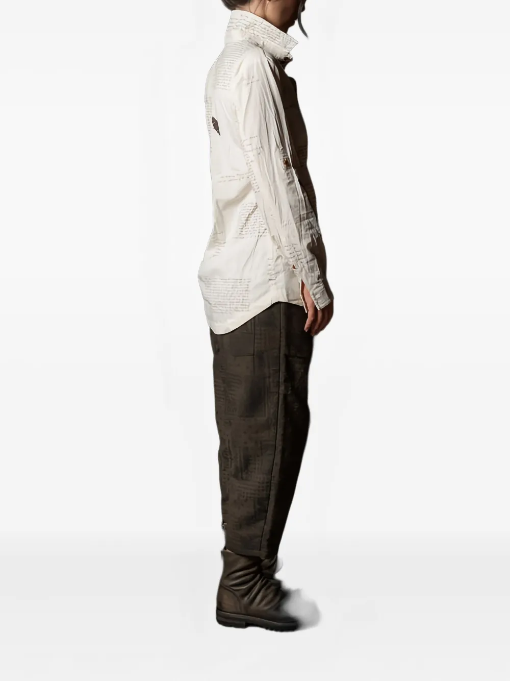 Aleksandr Manamïs Long-sleeve Button-fastening Shirt In Neutral