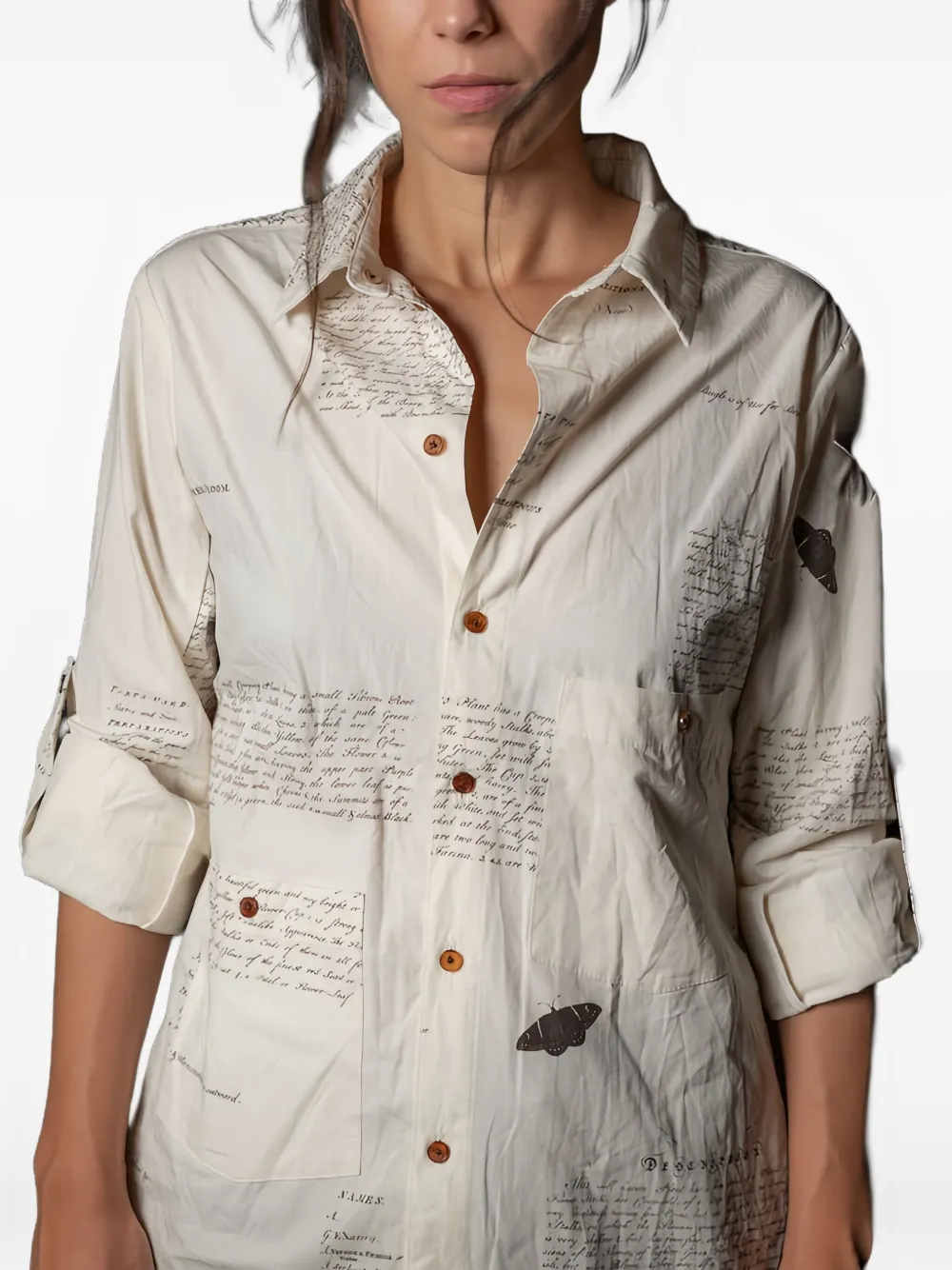 Aleksandr Manamïs Long-sleeve Button-fastening Shirt In Neutral