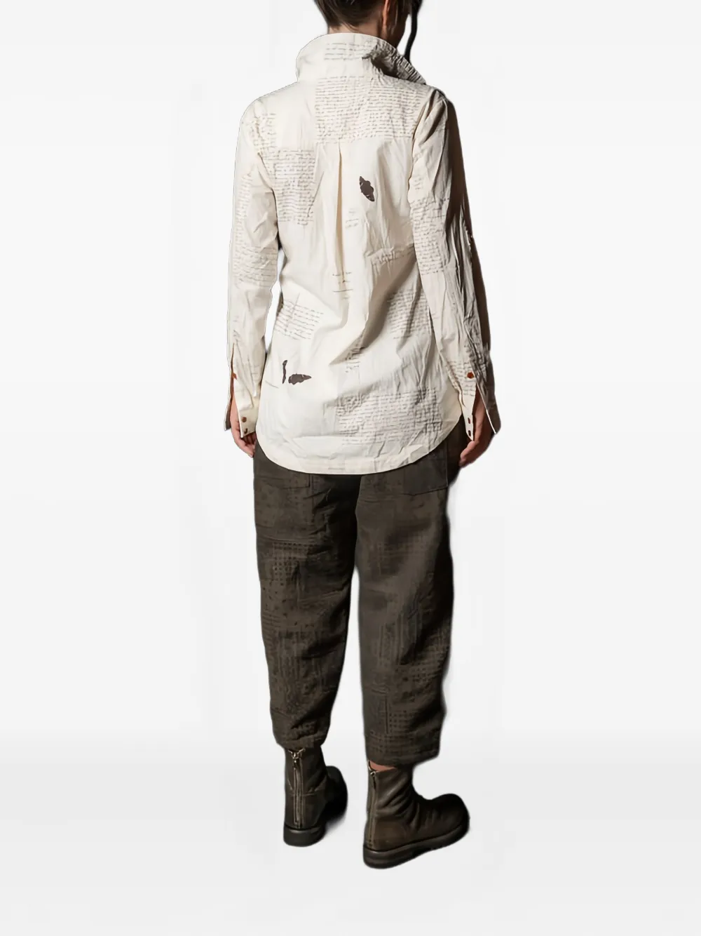 Aleksandr Manamïs Long-sleeve Button-fastening Shirt In Neutral