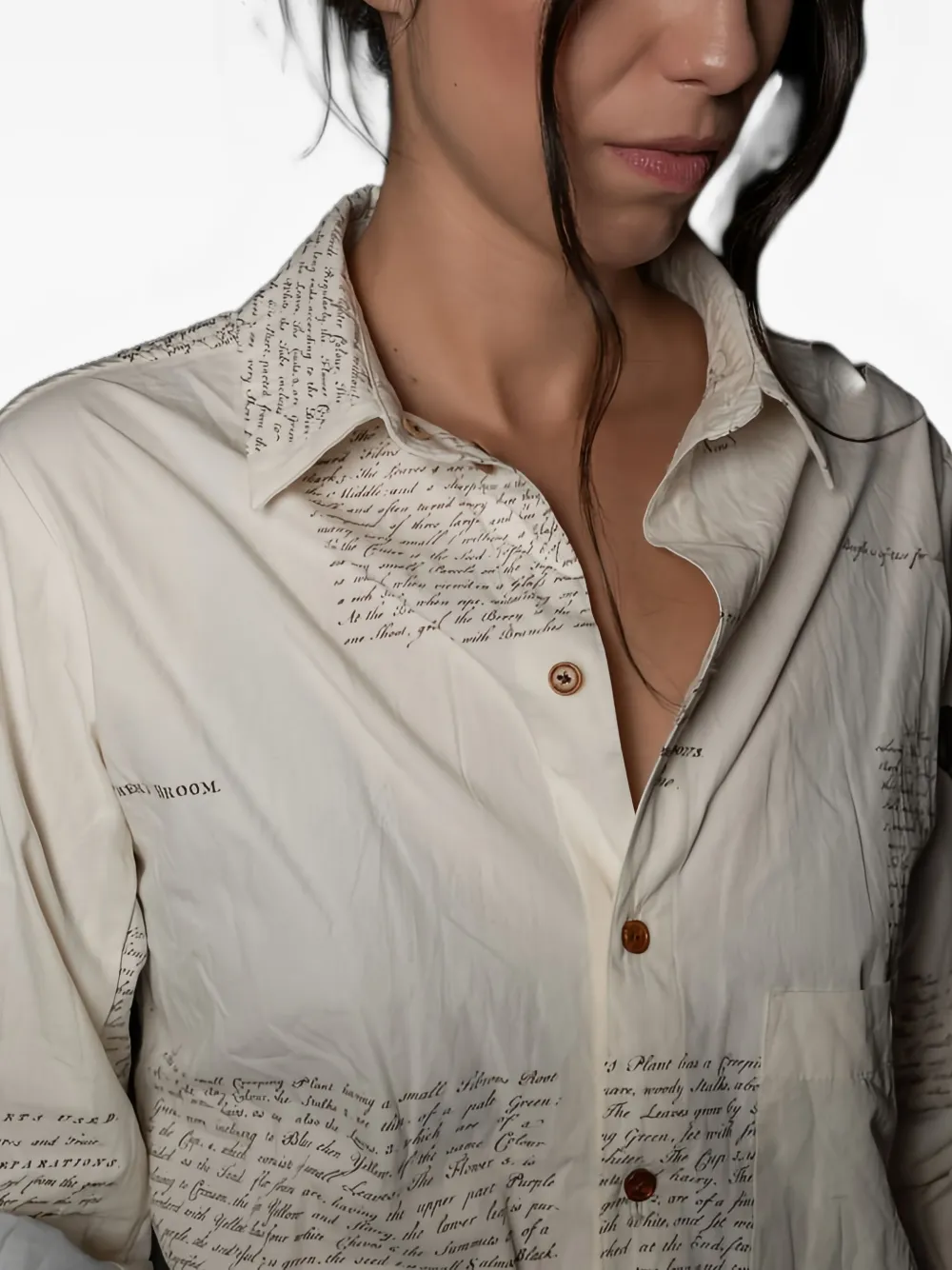 Aleksandr Manamïs Long-sleeve Button-fastening Shirt In Neutral