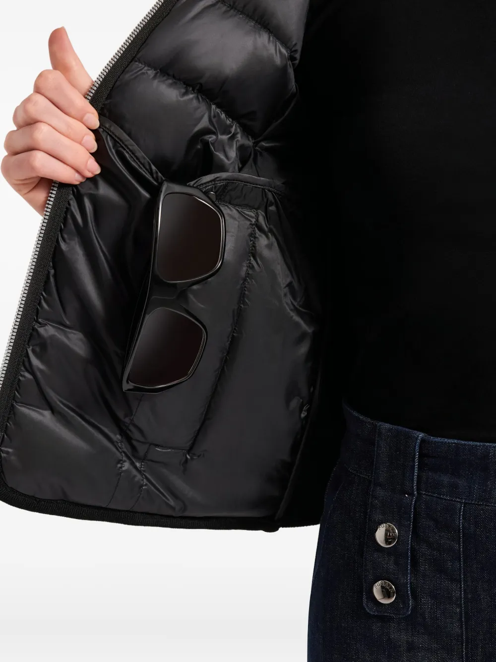 Fusalp Somarra gewatteerd gebreid bomberjack Zwart