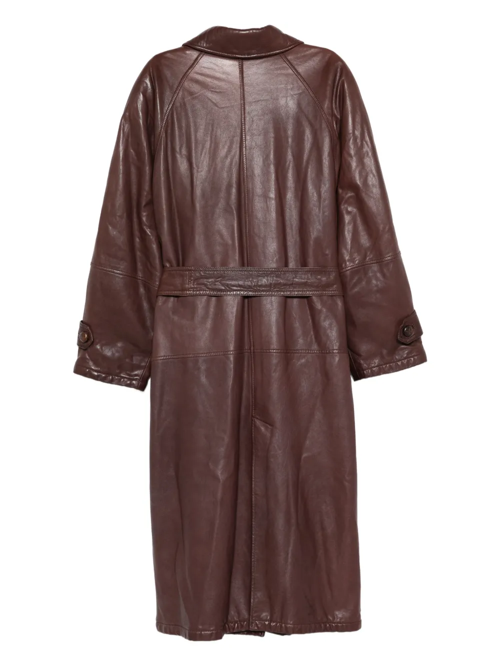 A.N.G.E.L.O. Vintage Cult 1980s leren jas met ceintuur - Bruin