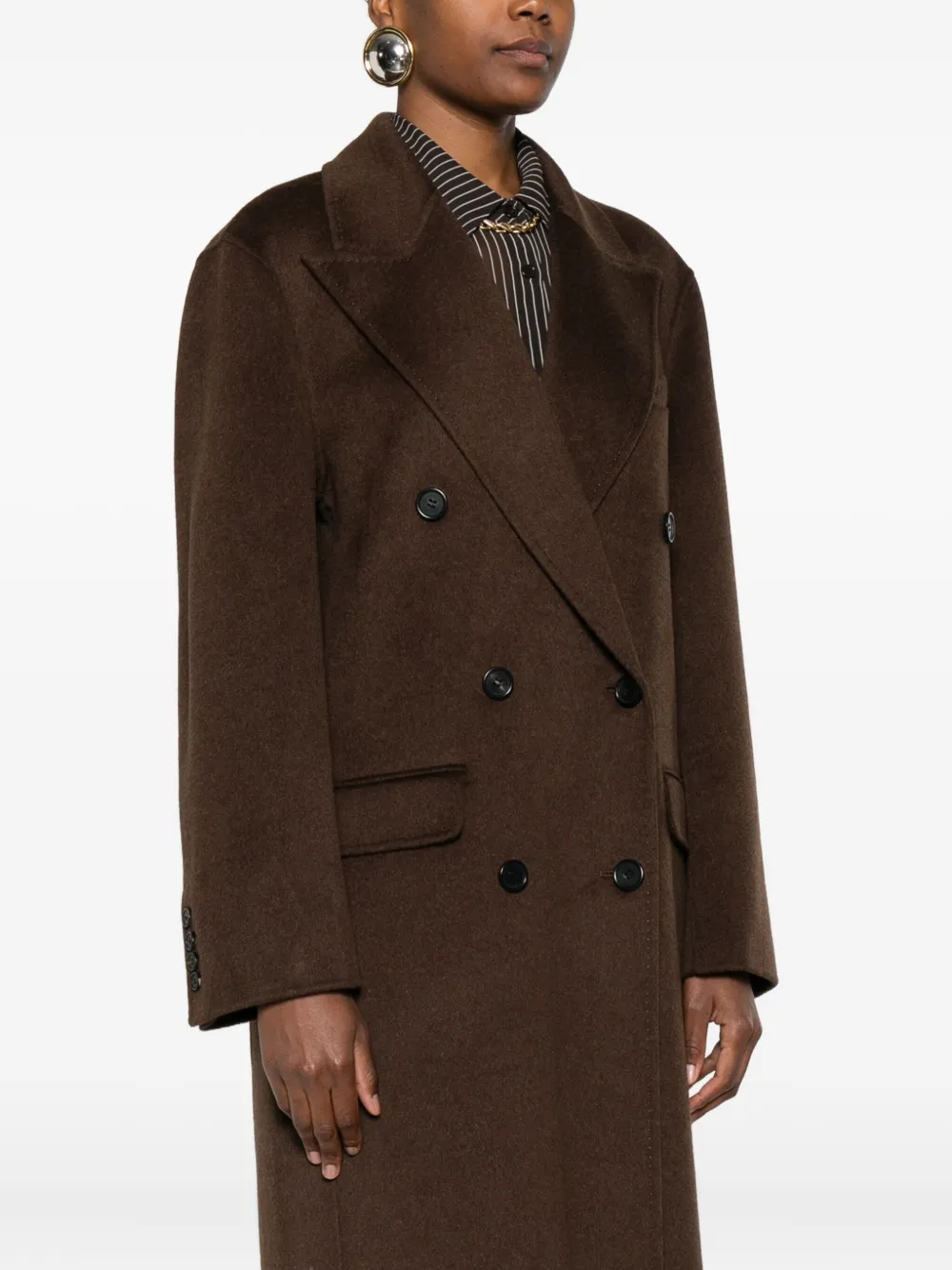 Paul & Joe Double-breasted Coat In Brown