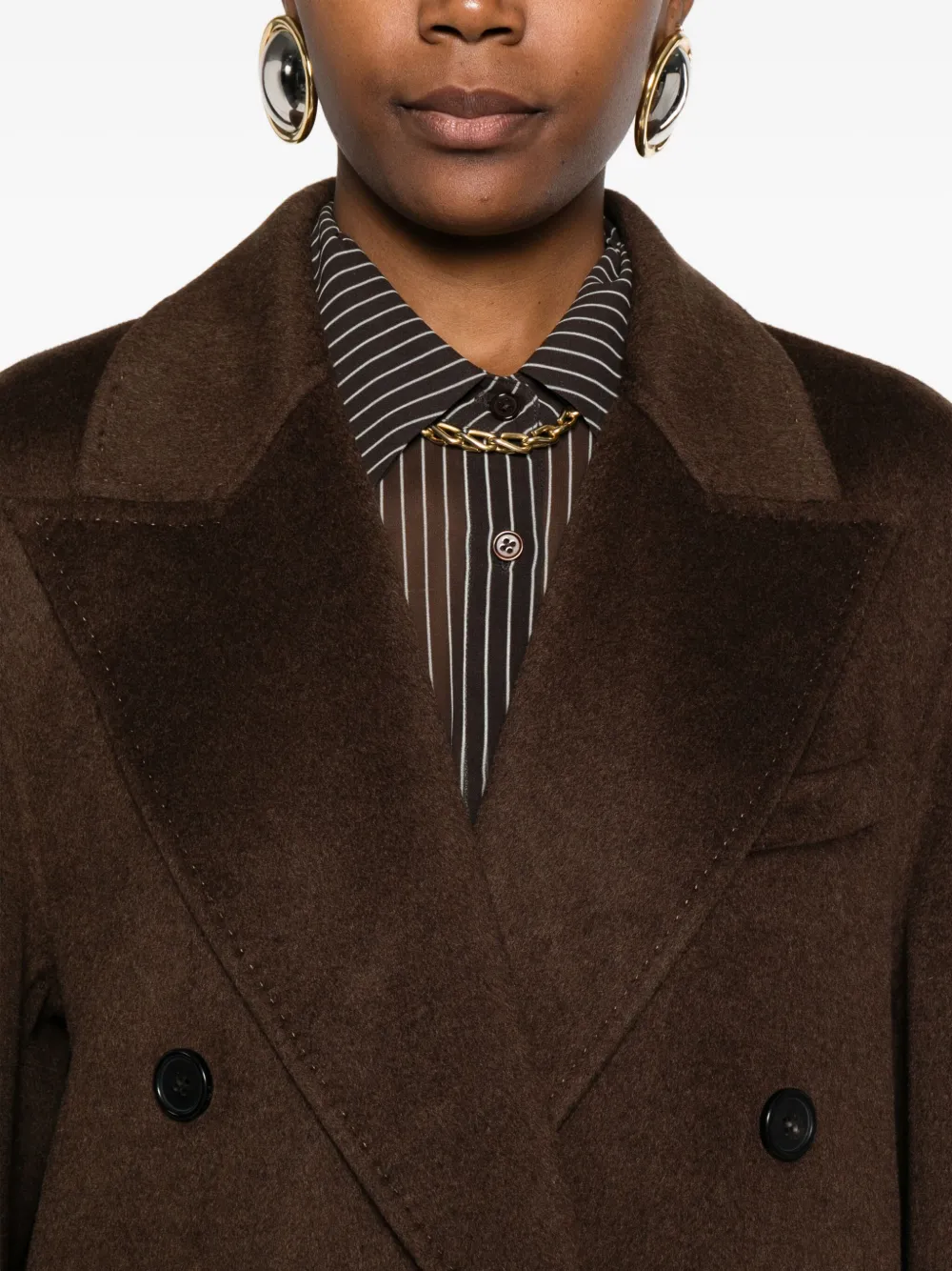 Paul & Joe Double-breasted Coat In Brown