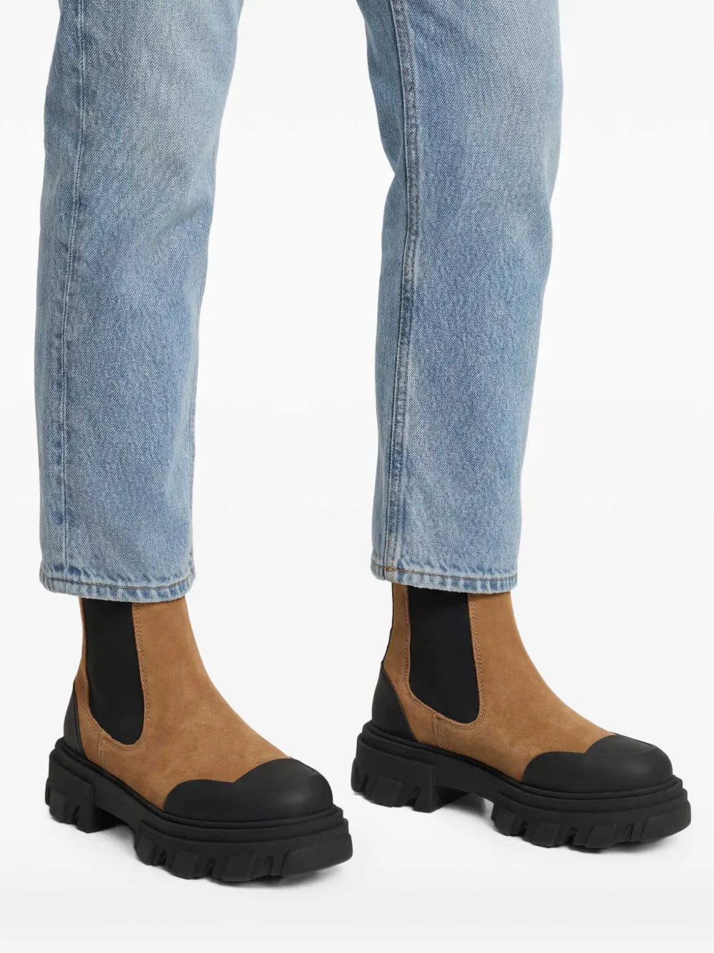 GANNI Lug-sole Chelsea Boots in Brown, view 2