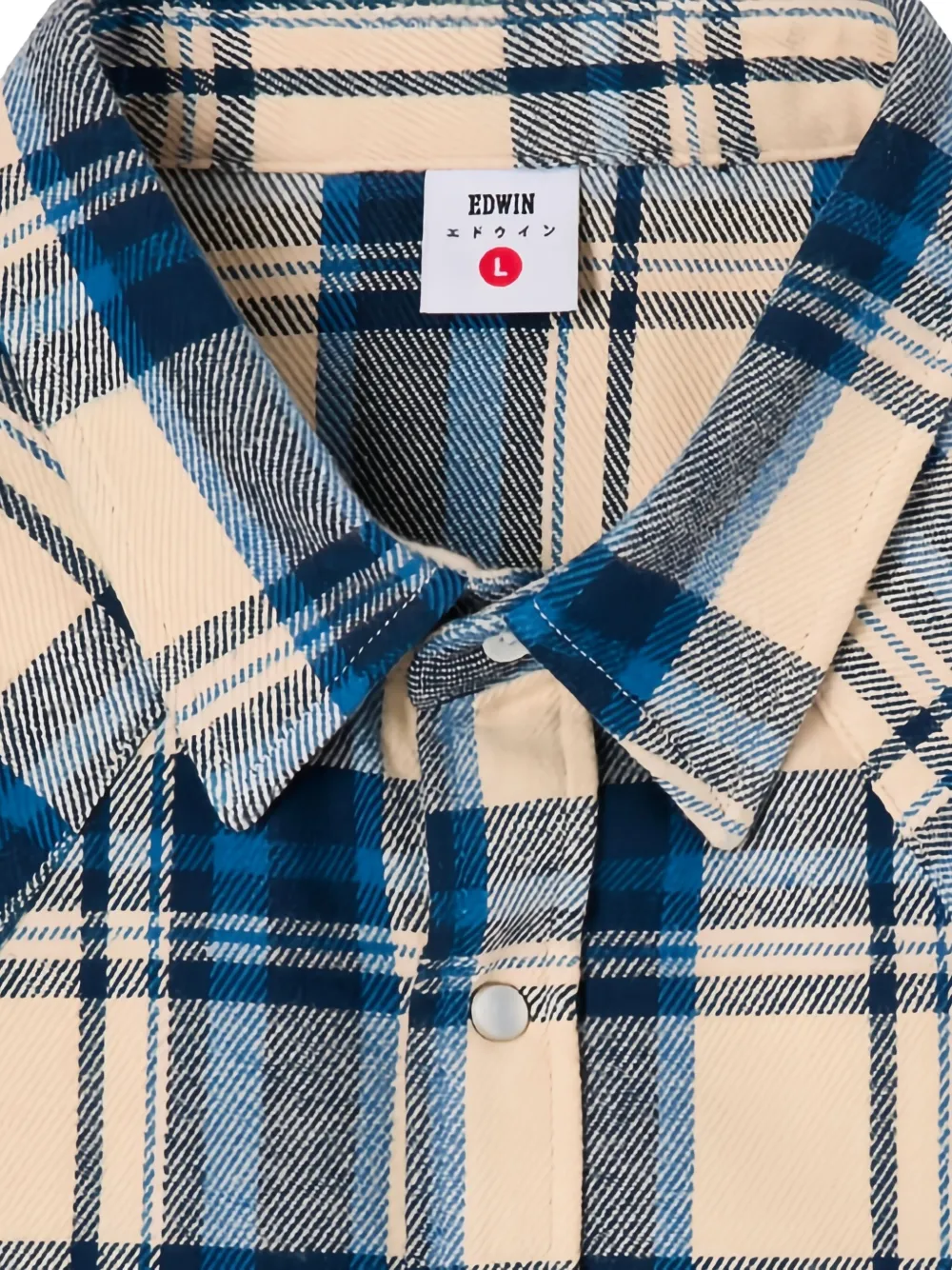 Edwin Checked Cotton Shirt In Blue