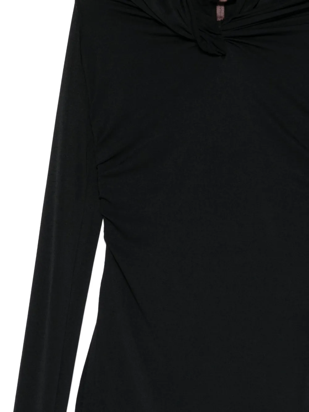 Rick Owens Twisted Long-sleeve Top In Black