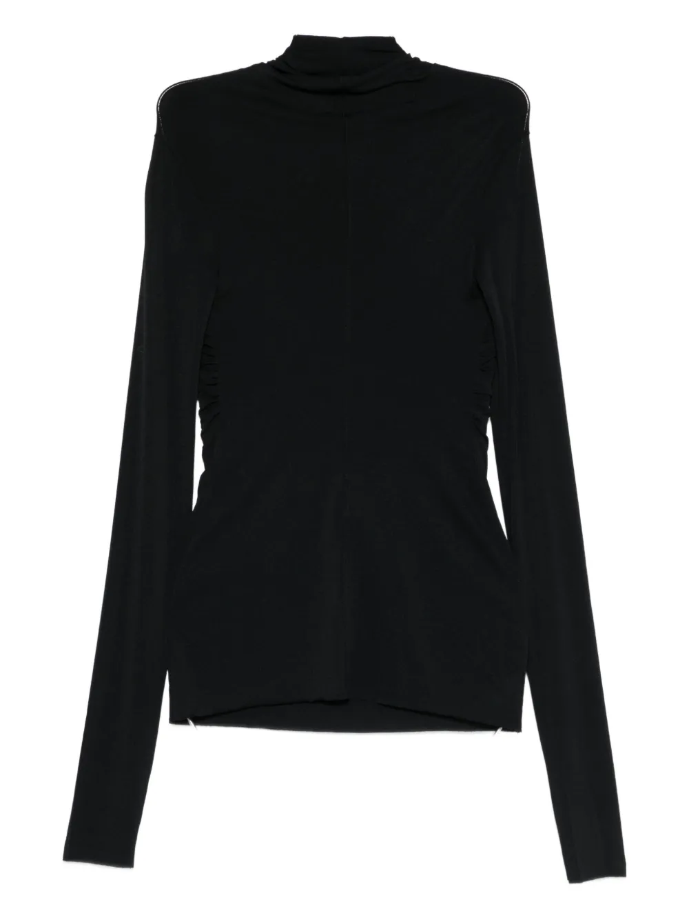 Rick Owens Twisted Long-sleeve Top In Black