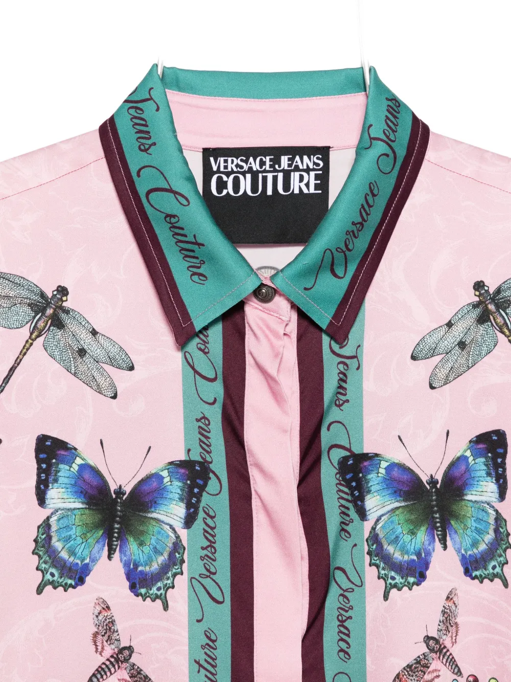 Versace Jeans Couture Floral-print Shirt In Pink