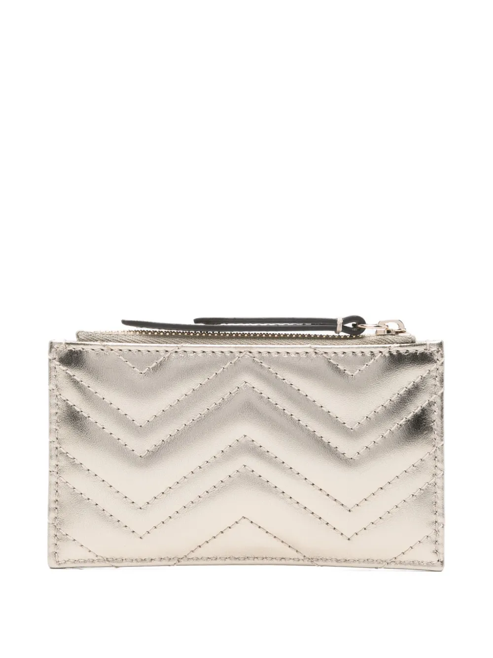 Gucci Chevron Gg Wallet In Silver