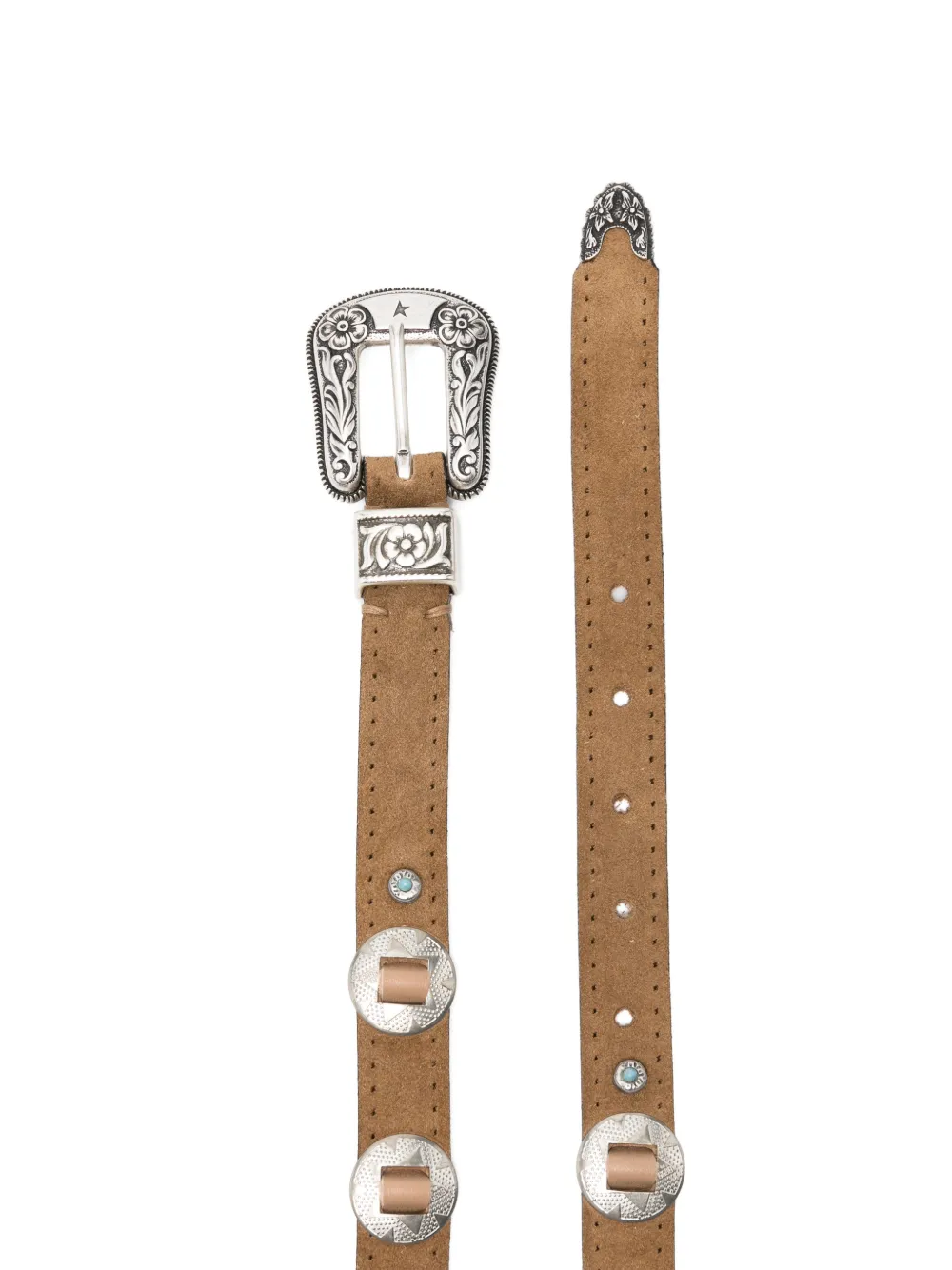 Golden Goose Lace S Leather Belt - Brown 