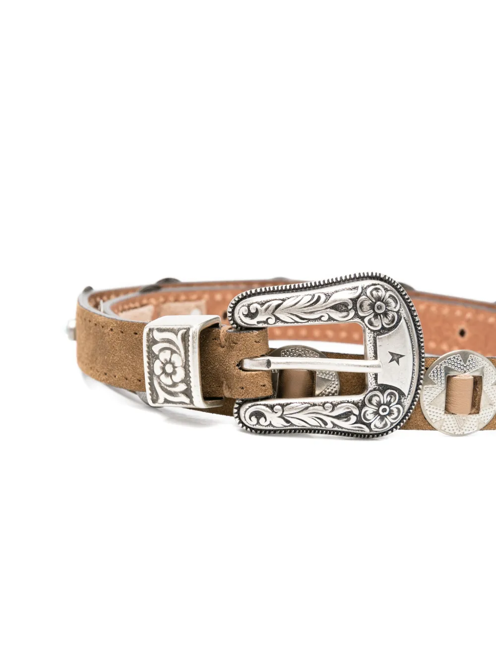  Golden Goose Lace S Leather Belt - Brown 