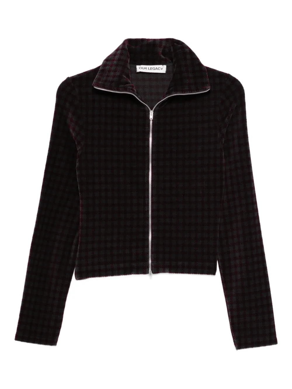 OUR LEGACY zip-up patterned cardigan - Grigio