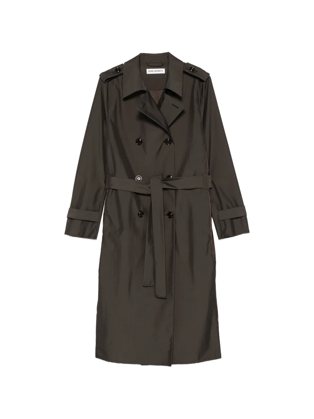 Our Legacy Origami Belted Trench Coat In Brown