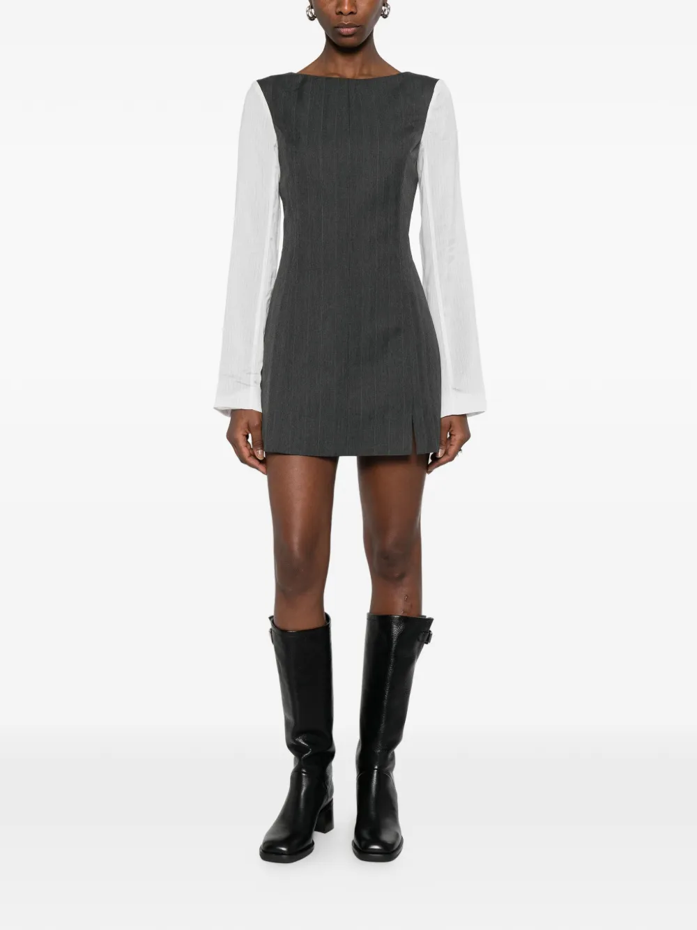  Our Legacy Firm Pinstripe Mini Dress - Grey 