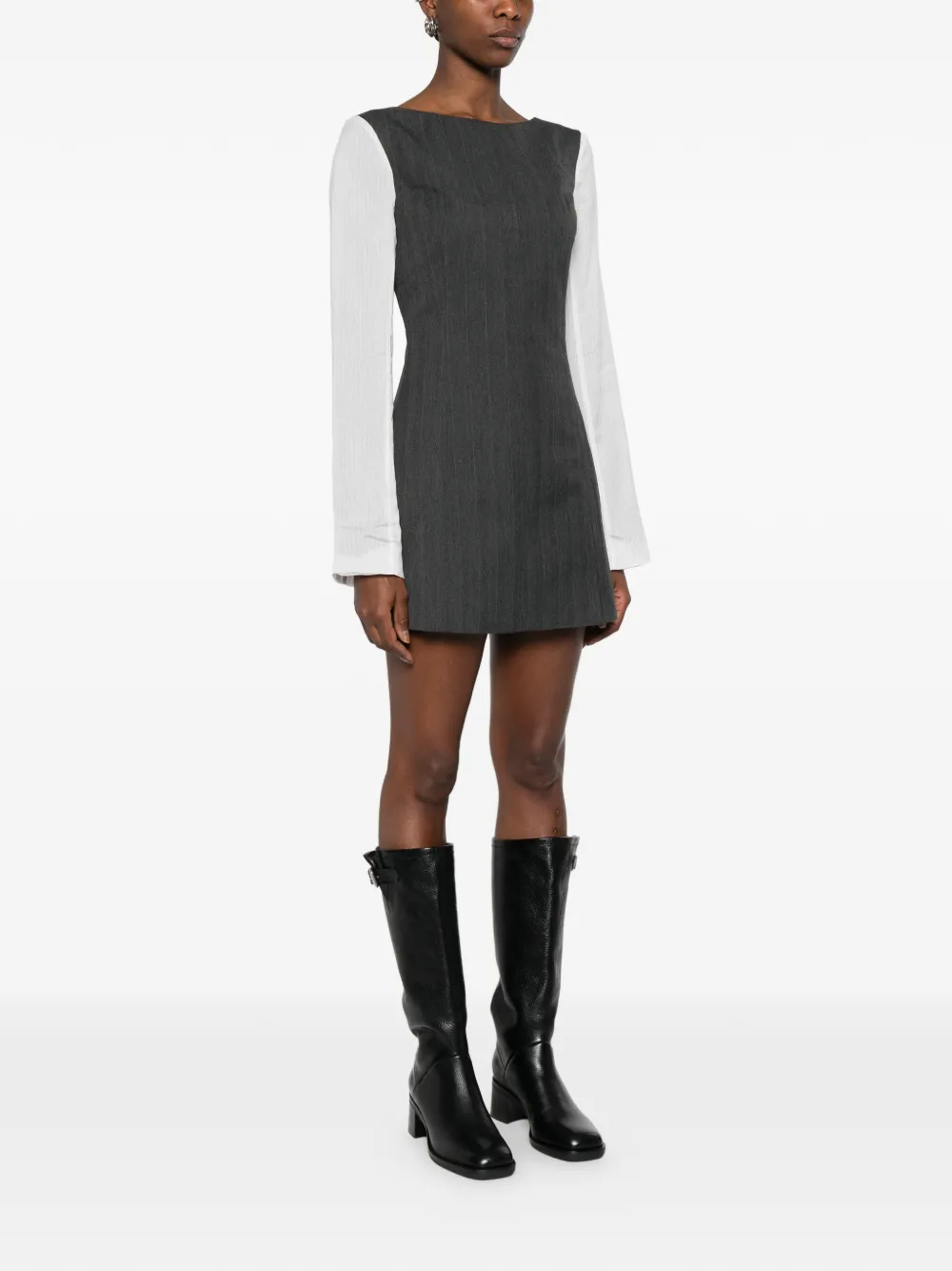  Our Legacy Firm Pinstripe Mini Dress - Grey 