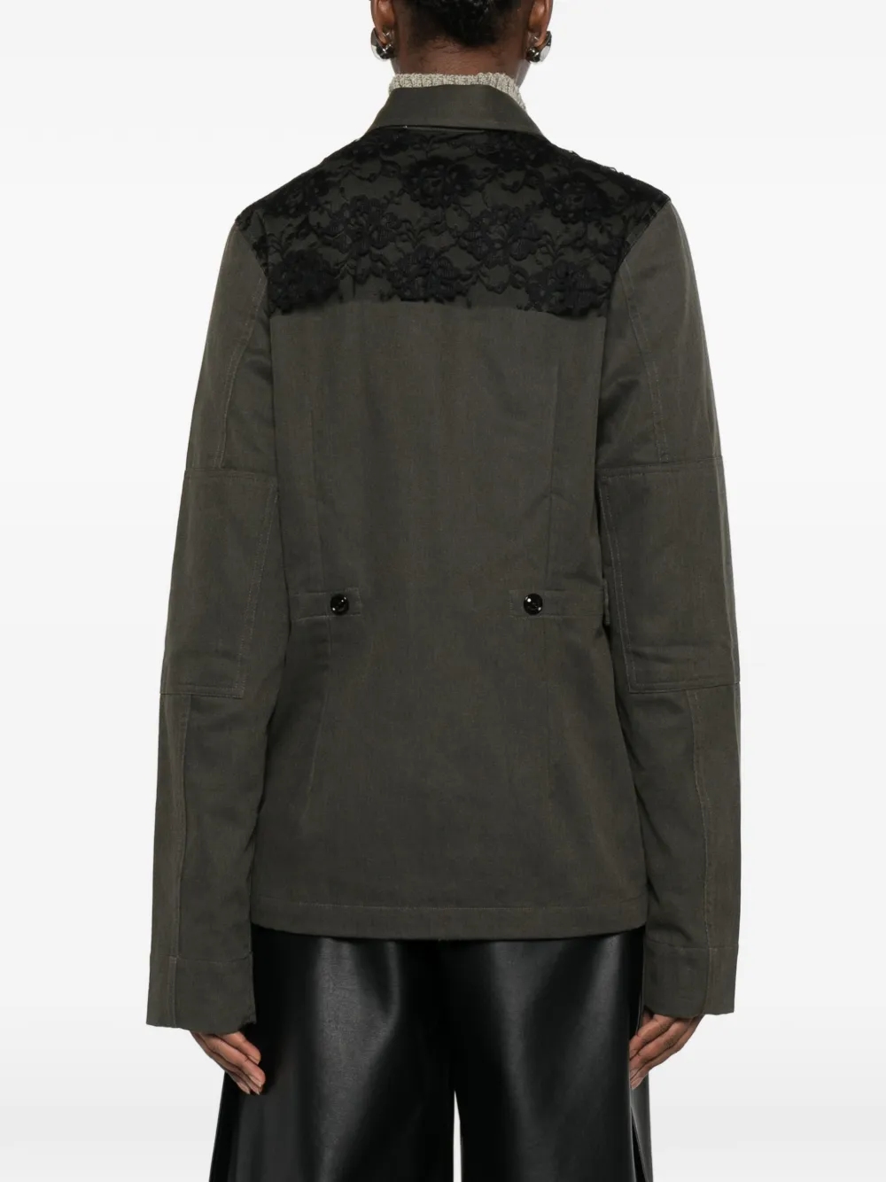 OUR LEGACY Split Lace-appliqued Jacket in Grey, view 4