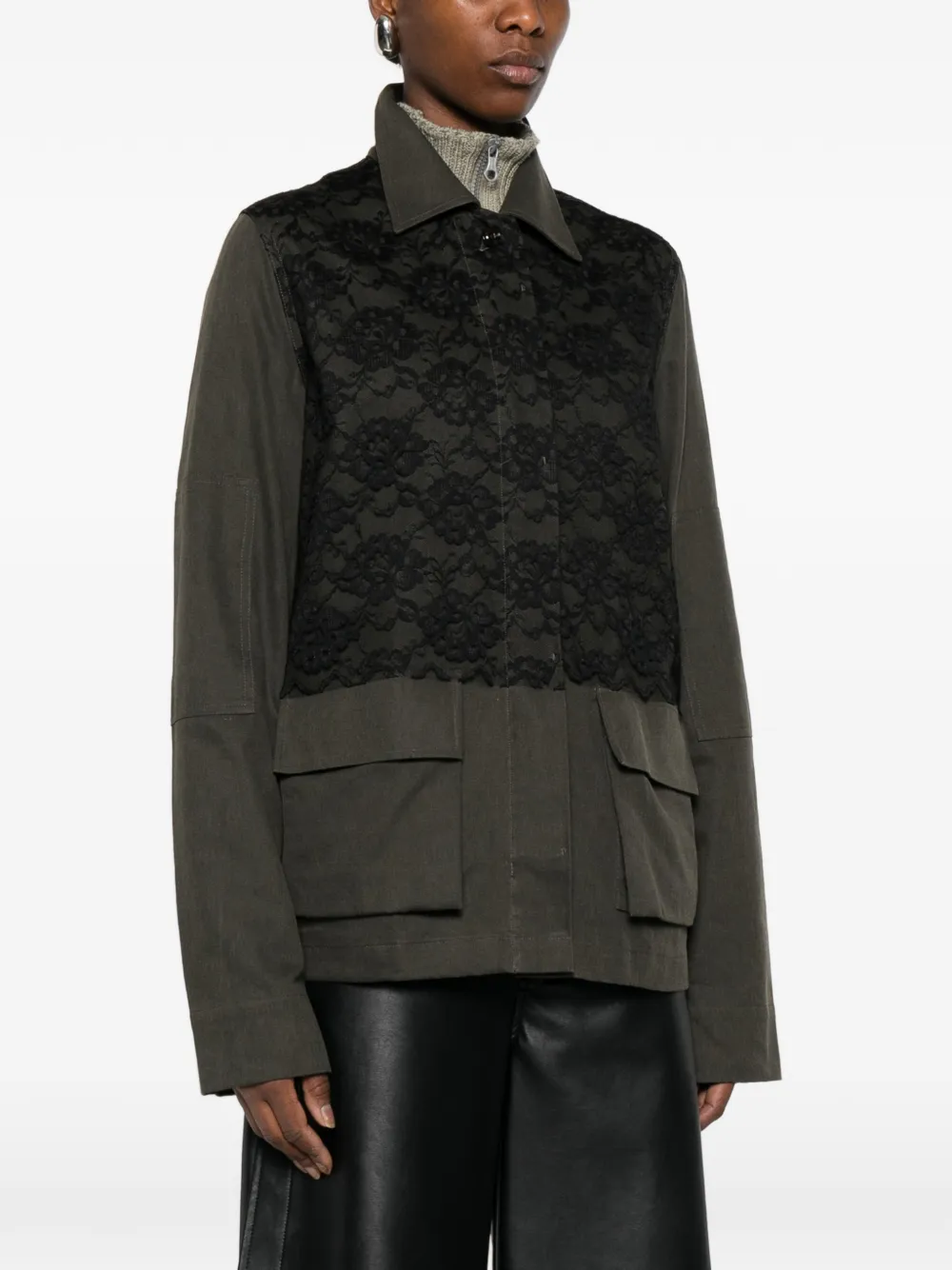  Our Legacy Split Lace-appliqued Blazer - Grey 