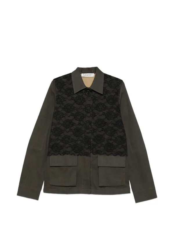 OUR LEGACY Split Lace-appliqued Jacket in Grey