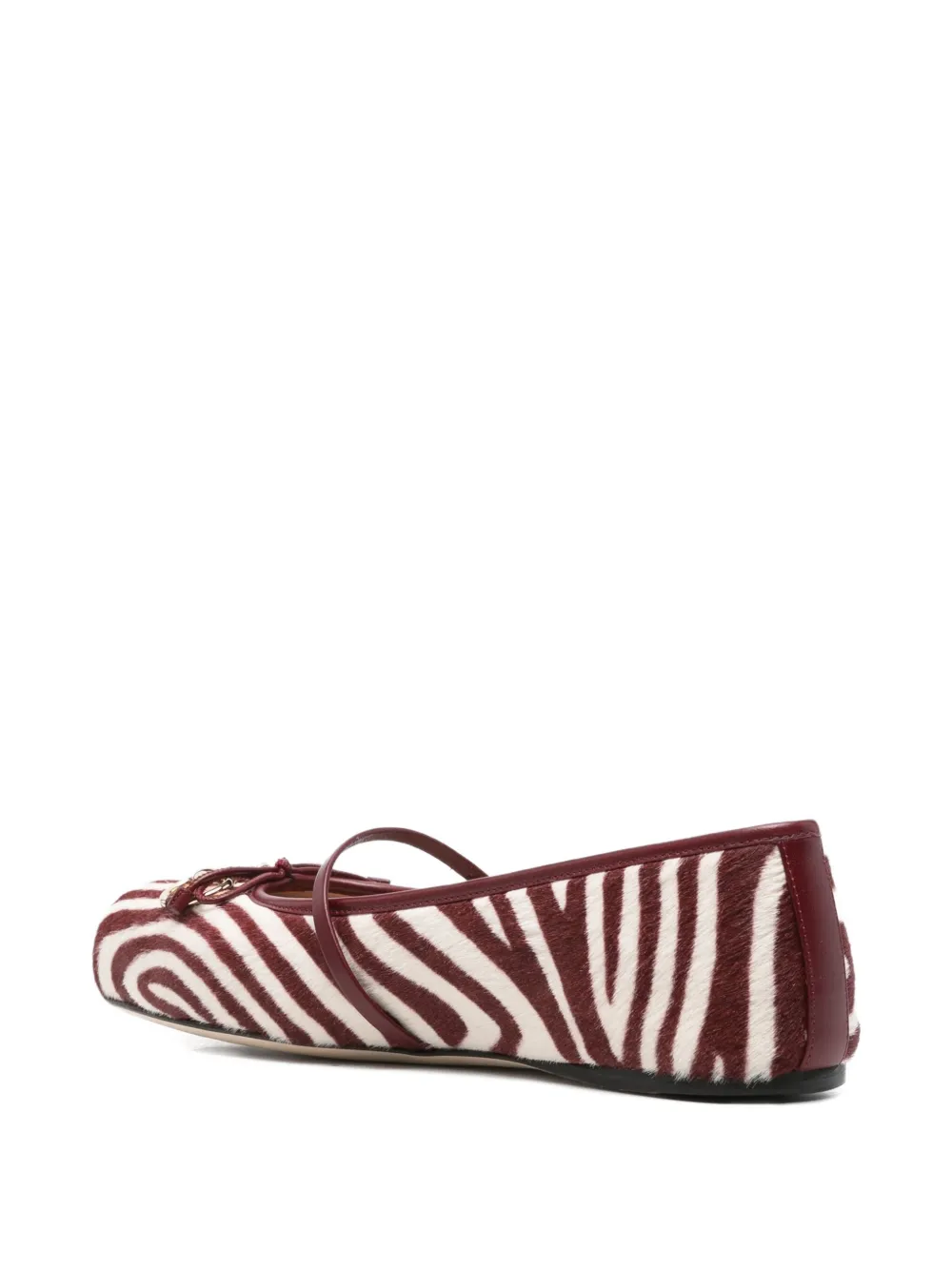 Gucci Horsebit-detail Zebra-print Ballet Flats In Brown