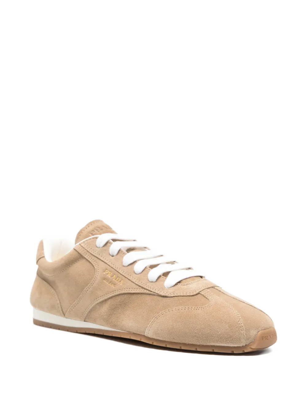 Prada suede lace-up sneakers - Beige