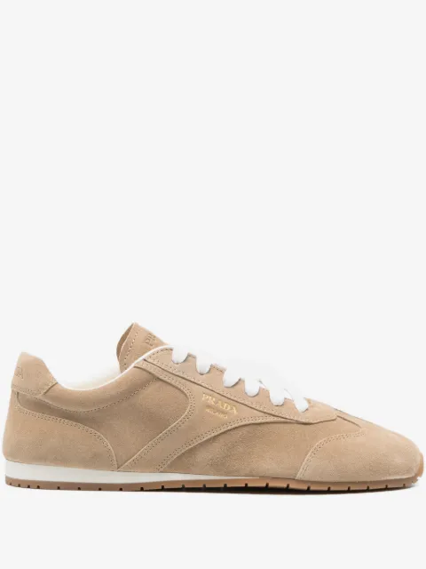 Prada suede lace-up sneakers