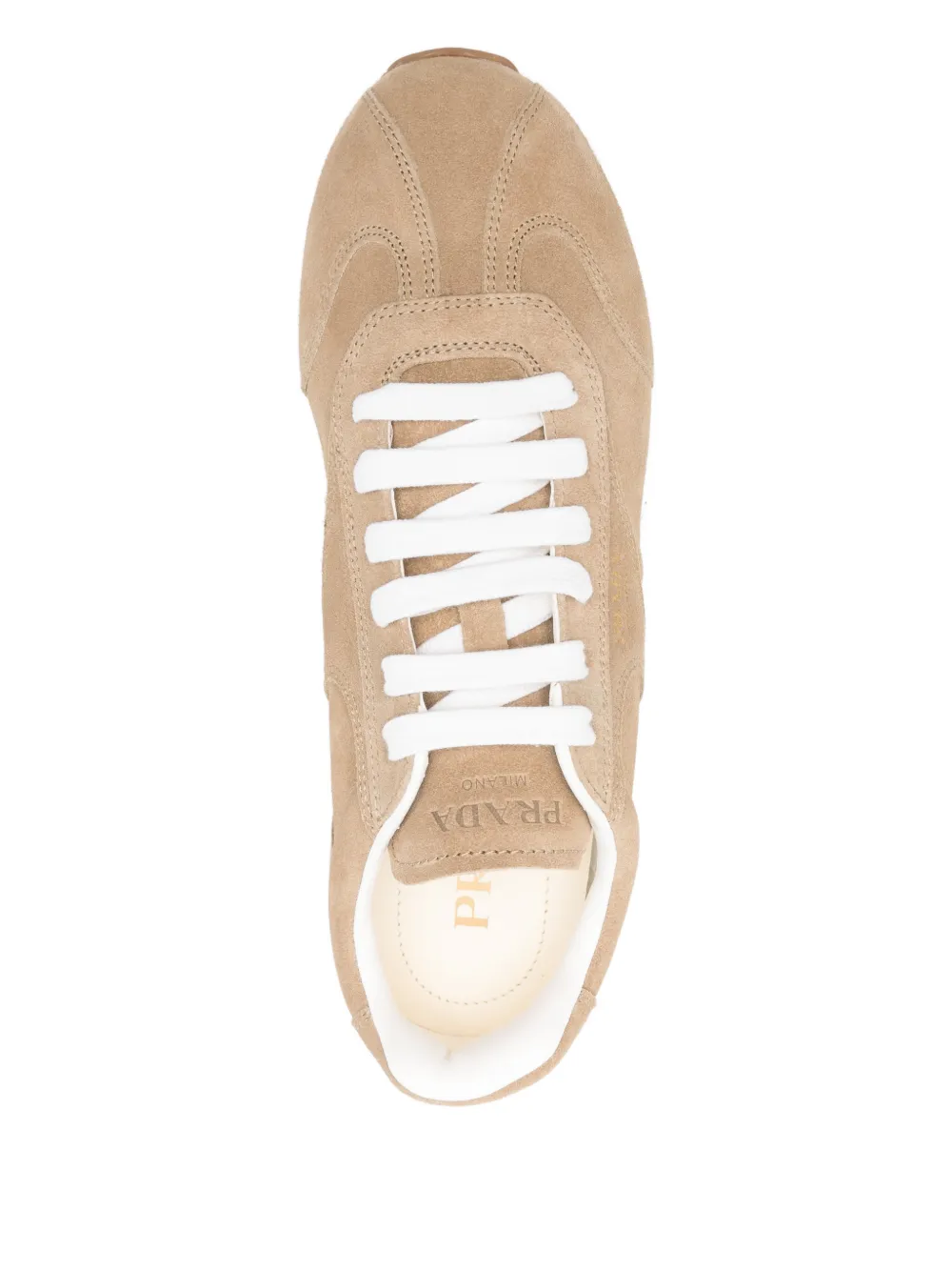 Prada suede lace-up sneakers Beige