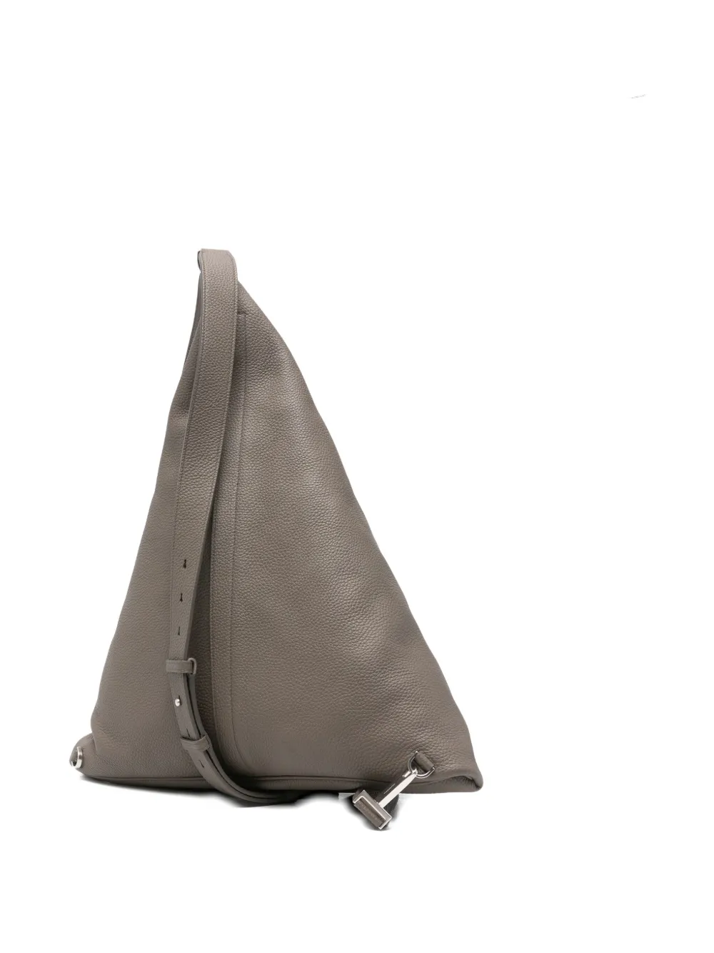 Ferragamo Gancini-buckle Leather Shoulder Bag In Gray