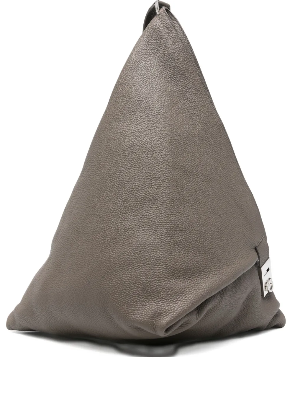 Ferragamo Gancini-buckle Leather Shoulder Bag In Gray