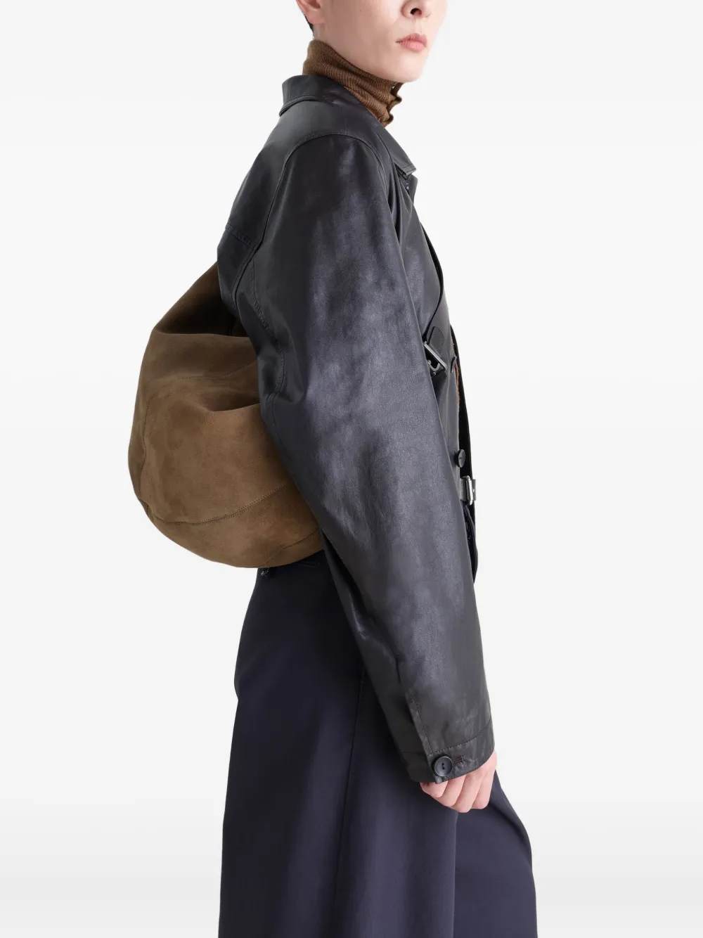 LEMAIRE suede leather zip shoulder bag | Women | Image 2