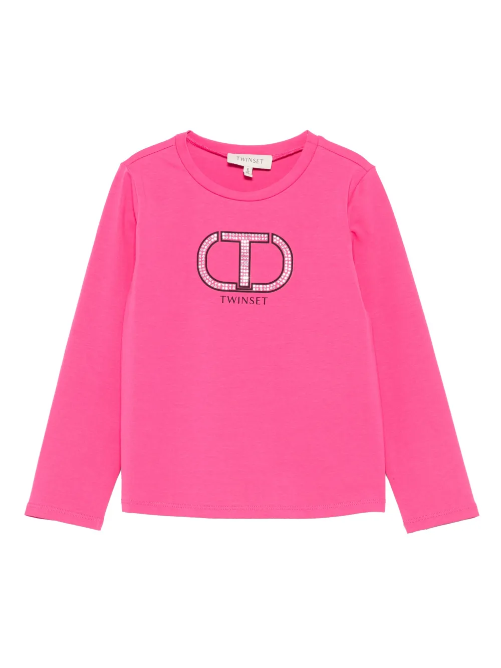 TWINSET Kids rhinestone-embellished long-sleeve t-shirt - Rosa