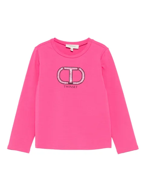 TWINSET Kids playera manga larga con detalles de strass