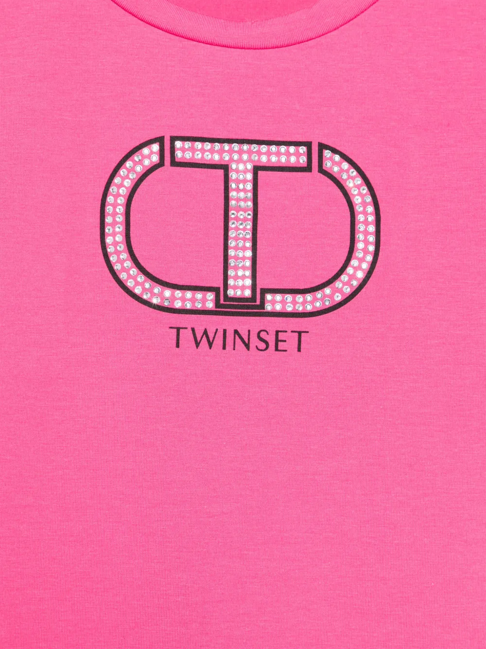 TWINSET Kids T-shirt verfraaid met stras en lange mouwen Roze