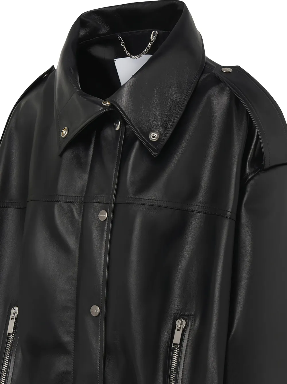 Halfboy snap-button leather jacket | Leather Jackets | Image 2