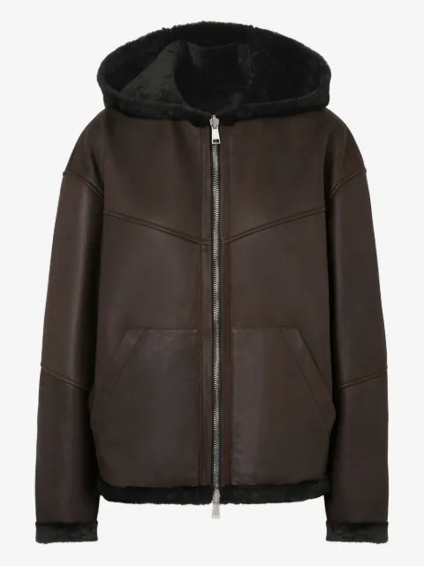 Halfboy veste en cuir à capuche