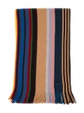 Paul Smith signature-stripe fringed scarf - BEIGE