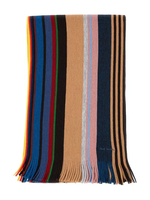 Paul Smith signature-stripe fringed scarf