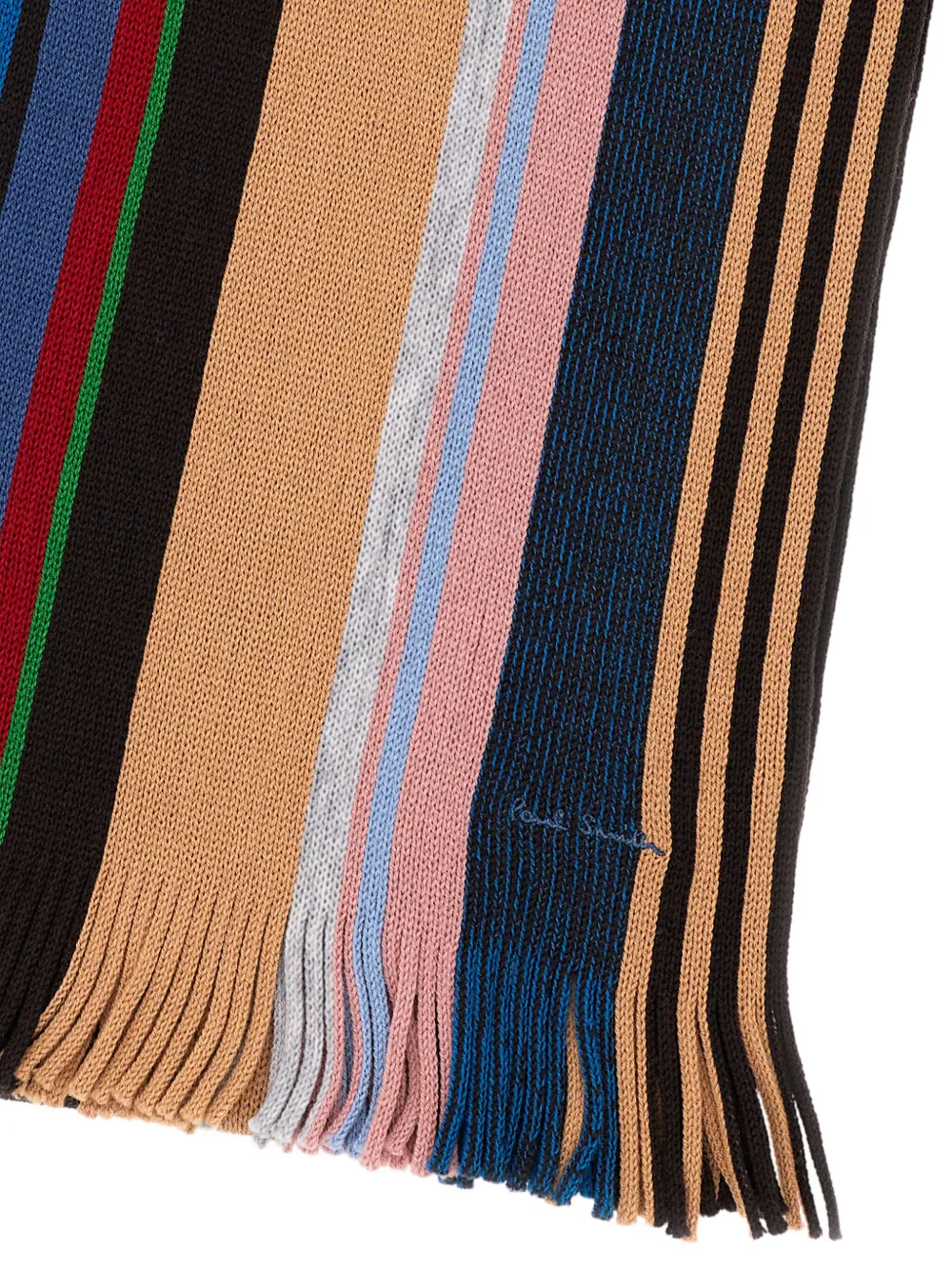 Paul Smith signature-stripe fringed scarf - BEIGE