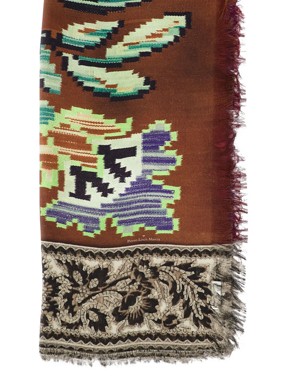 Pierre-louis Mascia Floral-print Fringed Scarf In Multi
