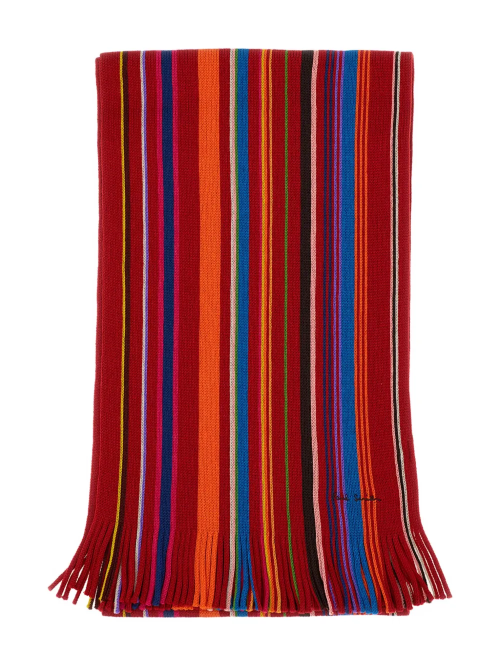 Paul Smith striped fringed scarf - レッド Paul Smith striped fringed scarf - レッド