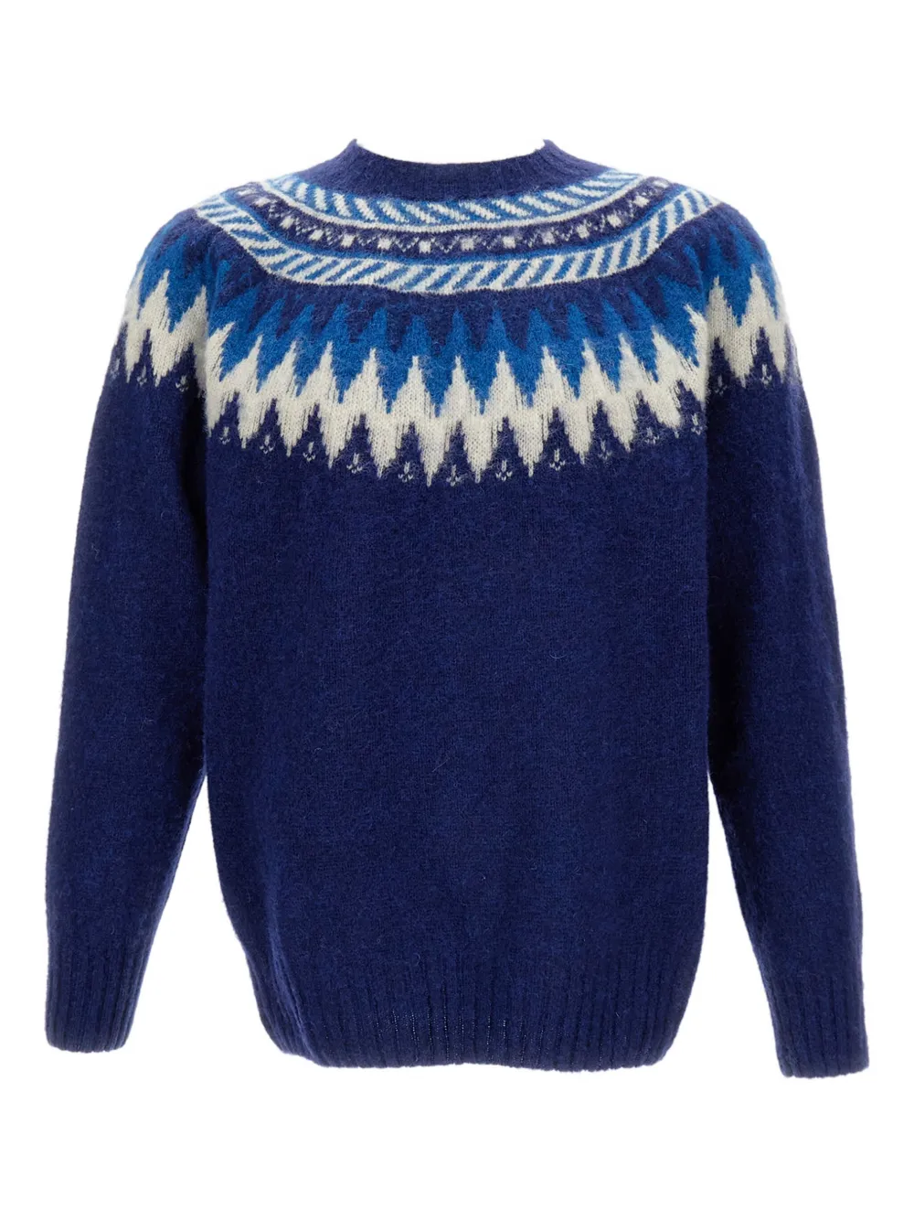 Howlin' Fair-isle Pattern Crew-neck Sweater In Blue