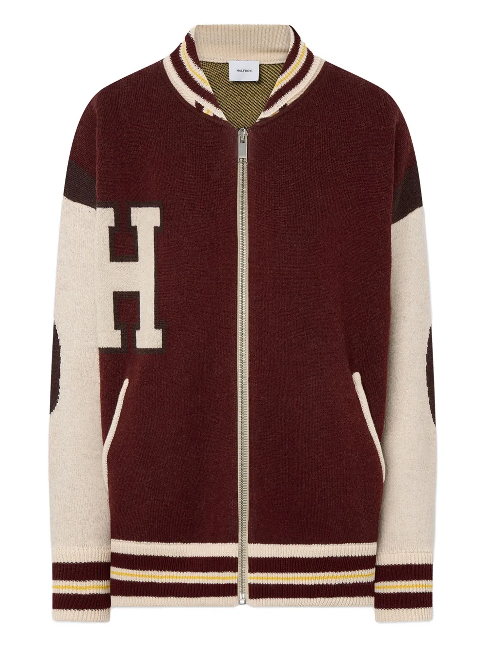 Halfboy Wool Bomber Jacket In Brown