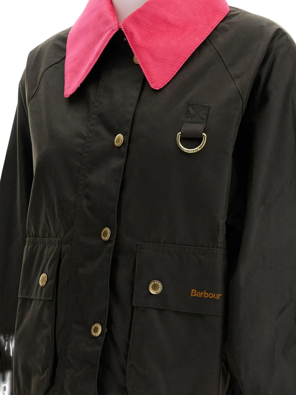Barbour Two-tone Cotton Jacket In Black