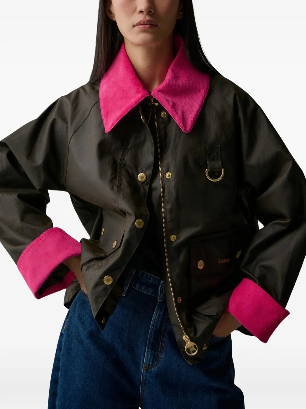 Barbour two-tone cotton jacket | Cropped Jackets | Image 2