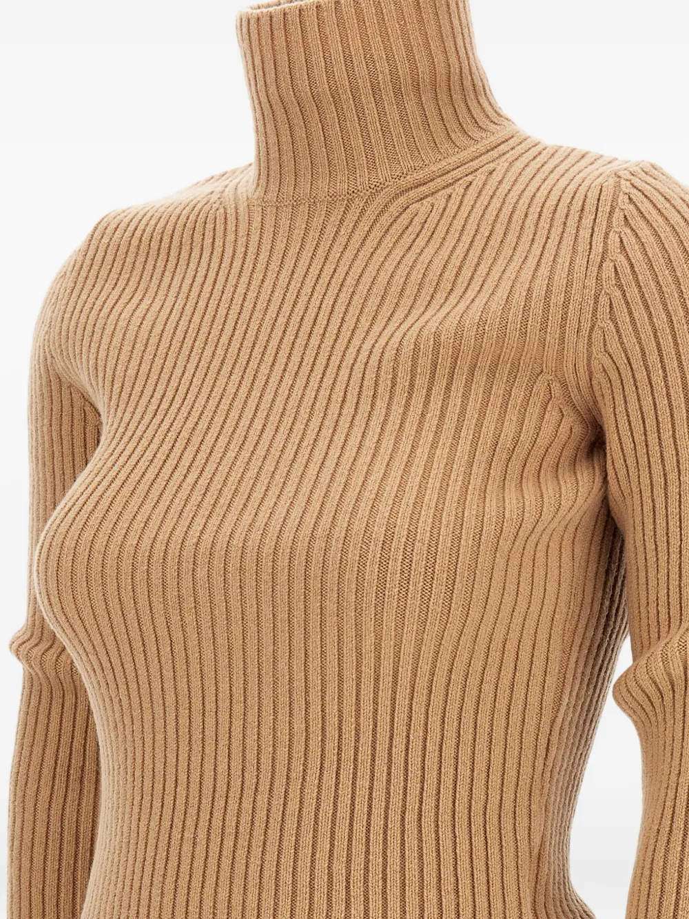 Max Mara Geribbelde coltrui Beige