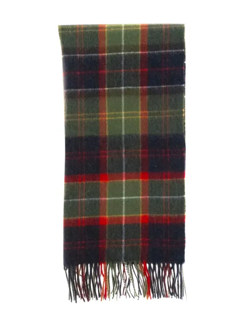 Barbour bufanda con motivo de cuadros y flecos