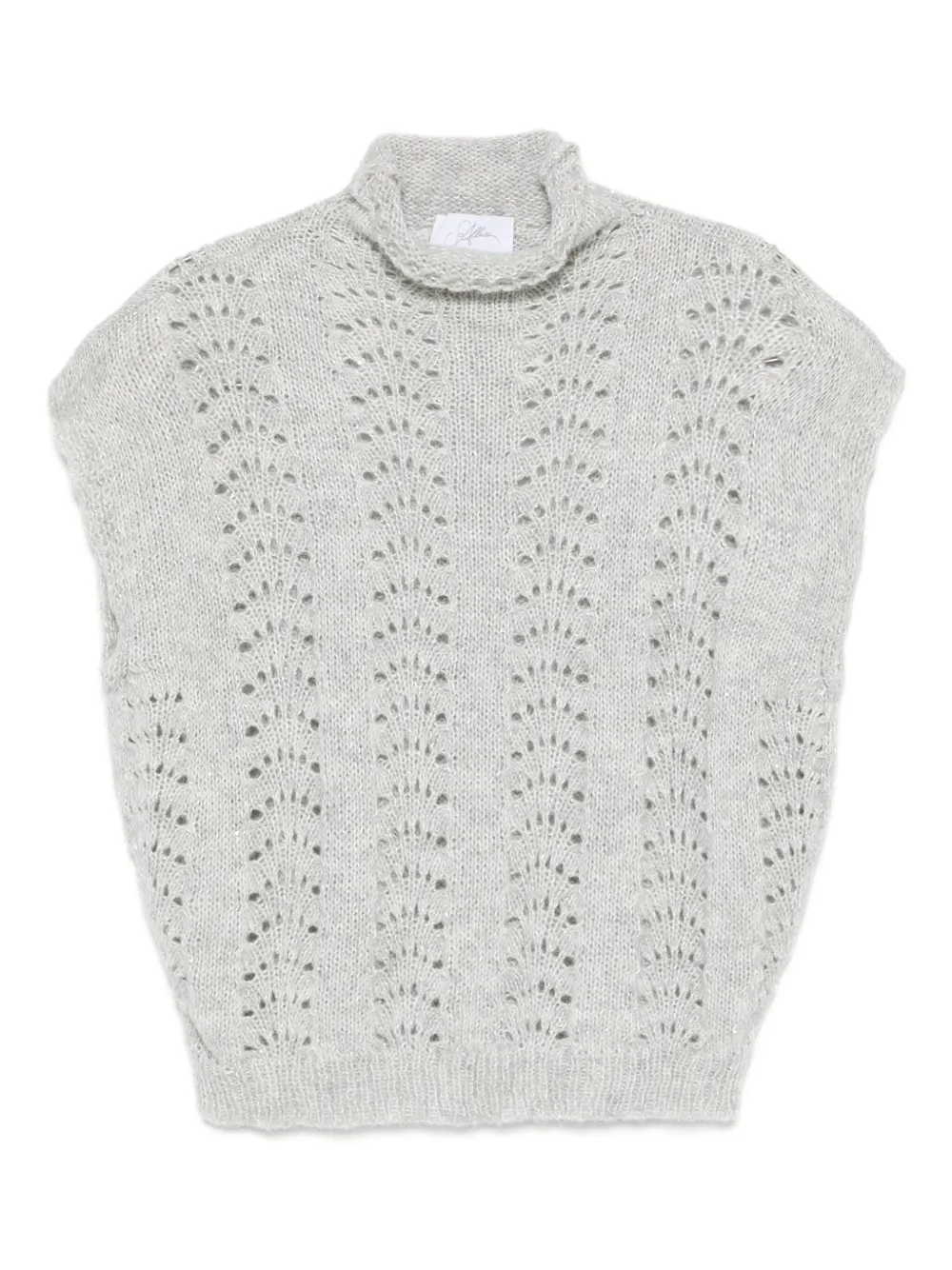 SO ALLURE open-knit roll-neck top | Grey | Image 1