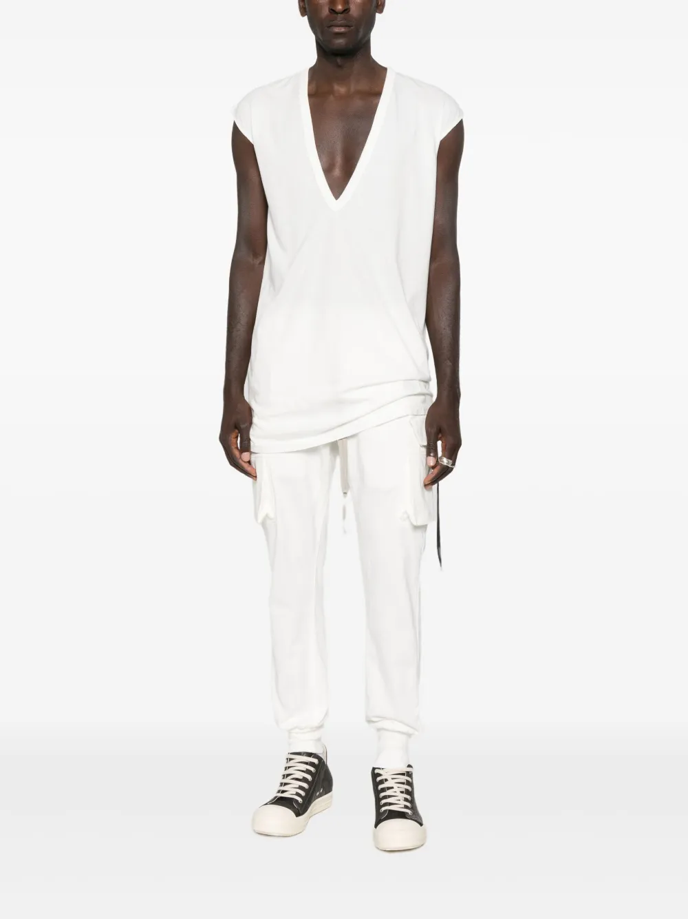 Rick Owens Drkshdw Mastodon-cut Cargo Pants In White