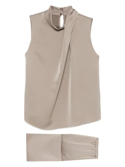 SO ALLURE draped high-neck top 
